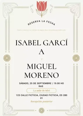 Invitación de boda elegante beige