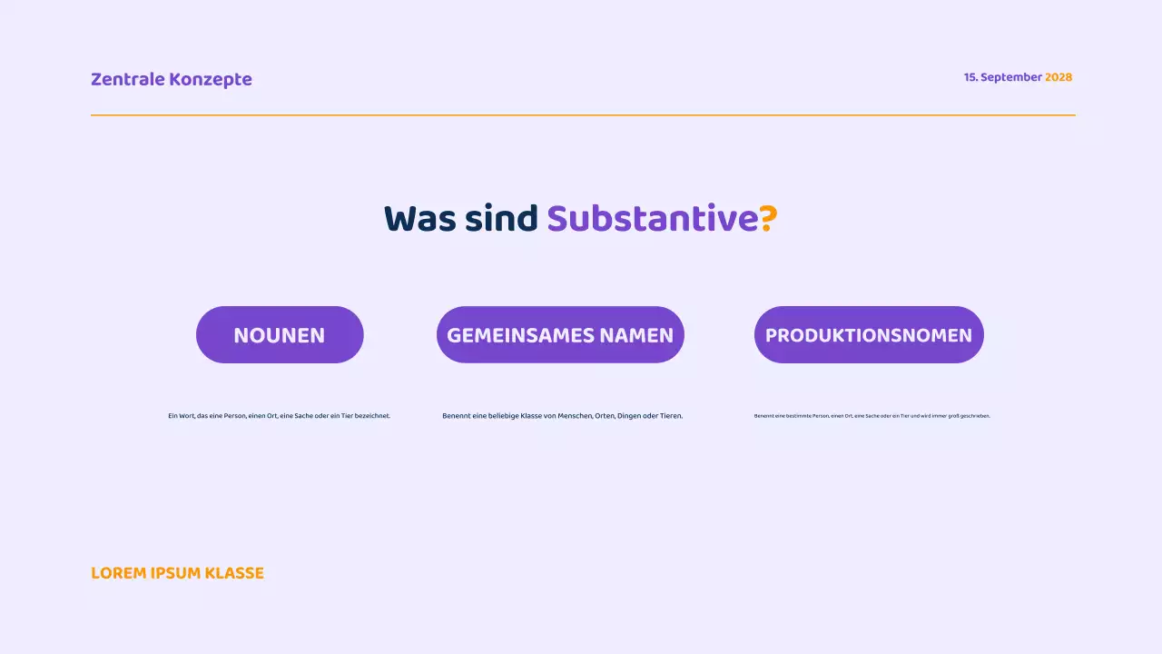 Lila moderne Grammatik Kurs Präsentation