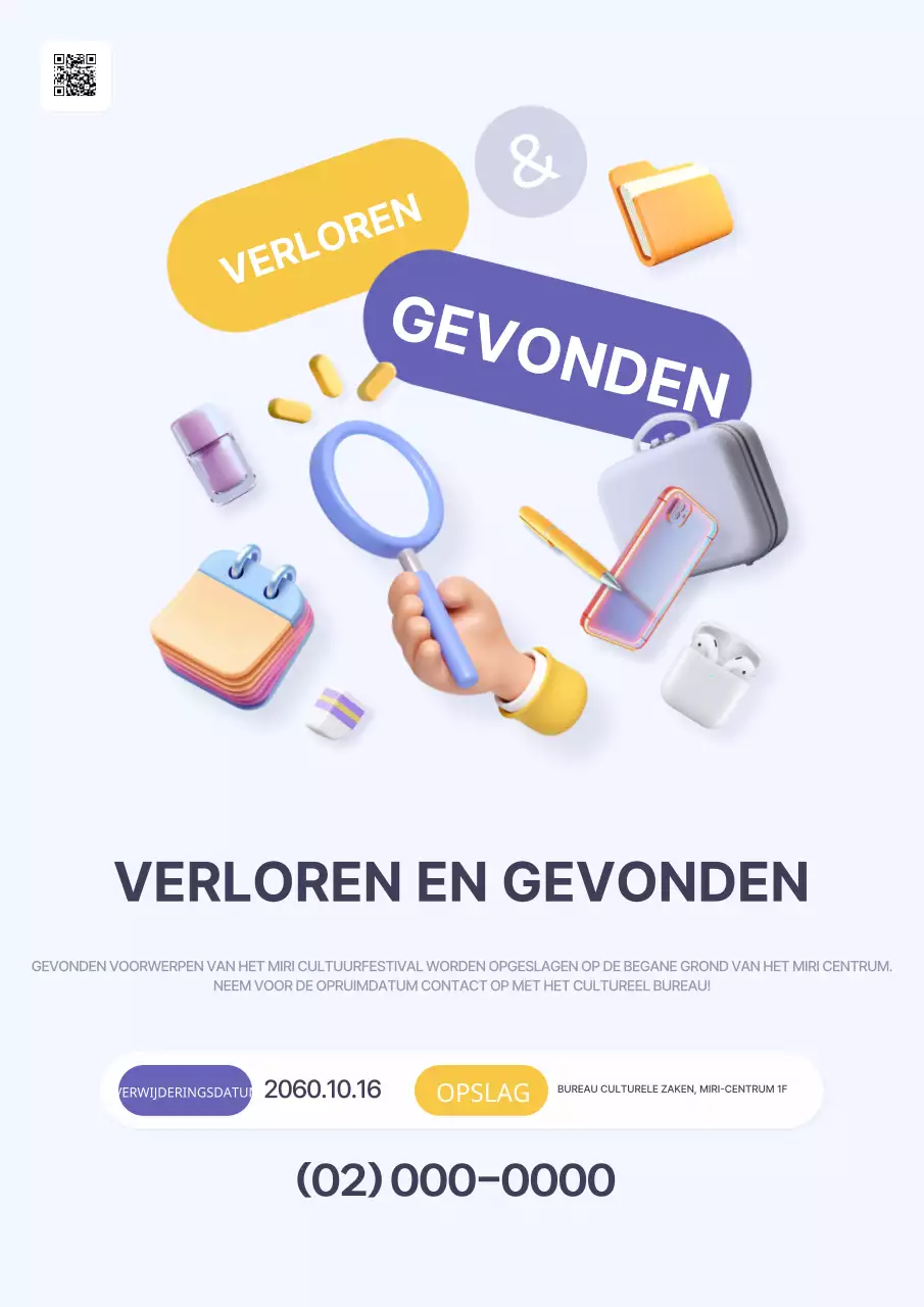 Mauve Eenvoudige Verloren voorwerpen Publiciteit