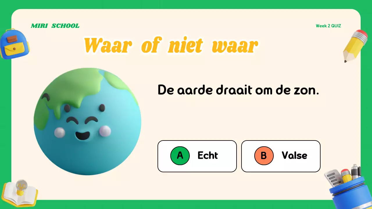 Kleurrijk modern quizlesmateriaal