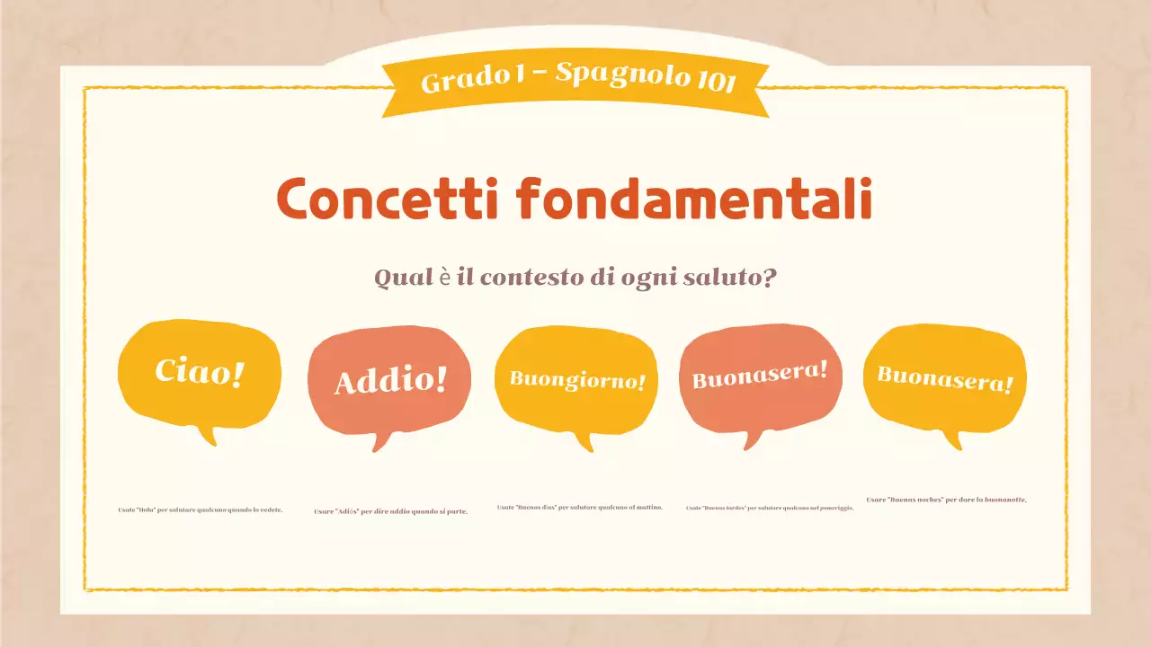 classe di lingua semplice arancione