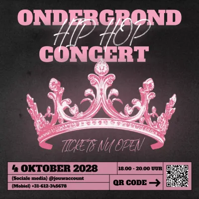 roze trendy hip hop concert promotie