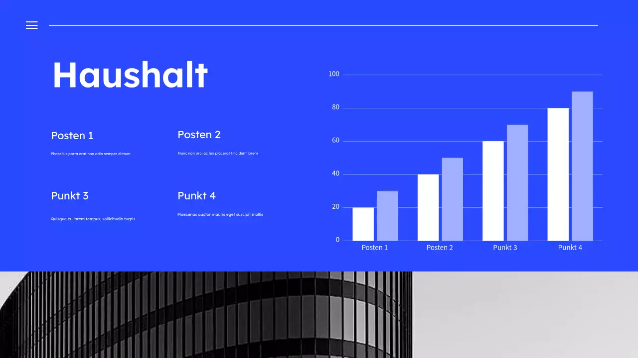 Blauer einfacher Marketingplan Präsentation