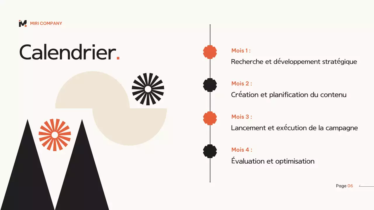 Plan marketing moderne géométrique orange beige
