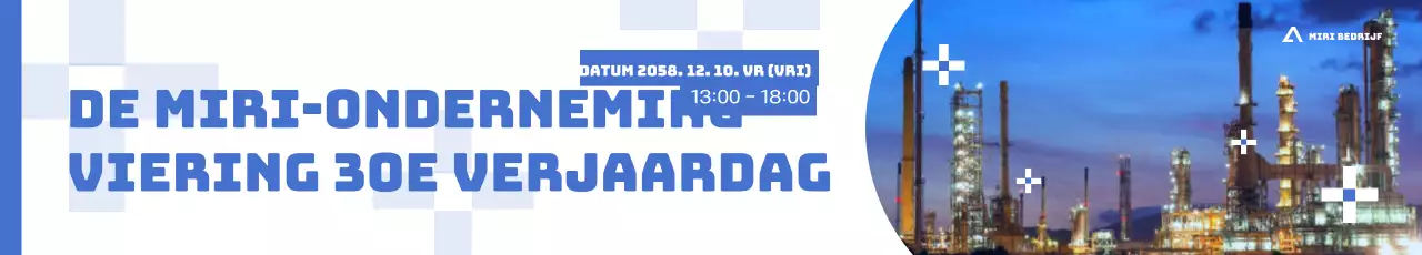 Moderne aankondiging bedrijfsevenement in blauw en wit