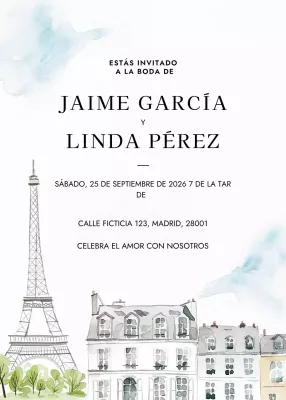 Invitación de boda blanca y elegante
