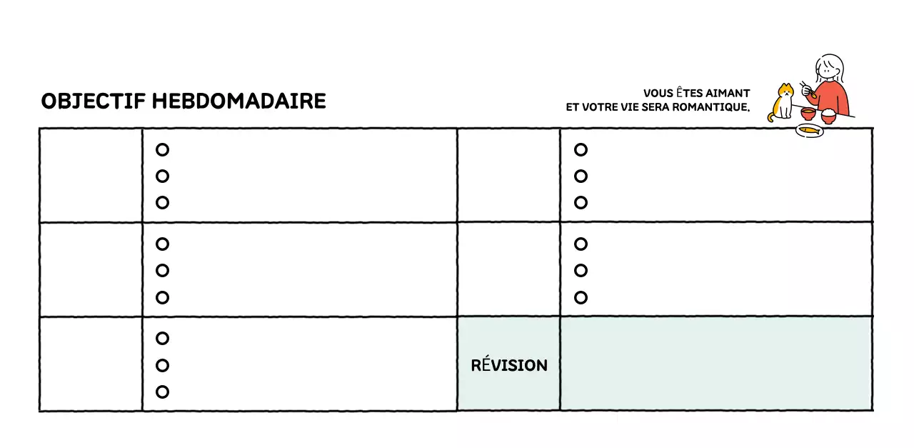 Calendrier illustré avec un joli style de lignes