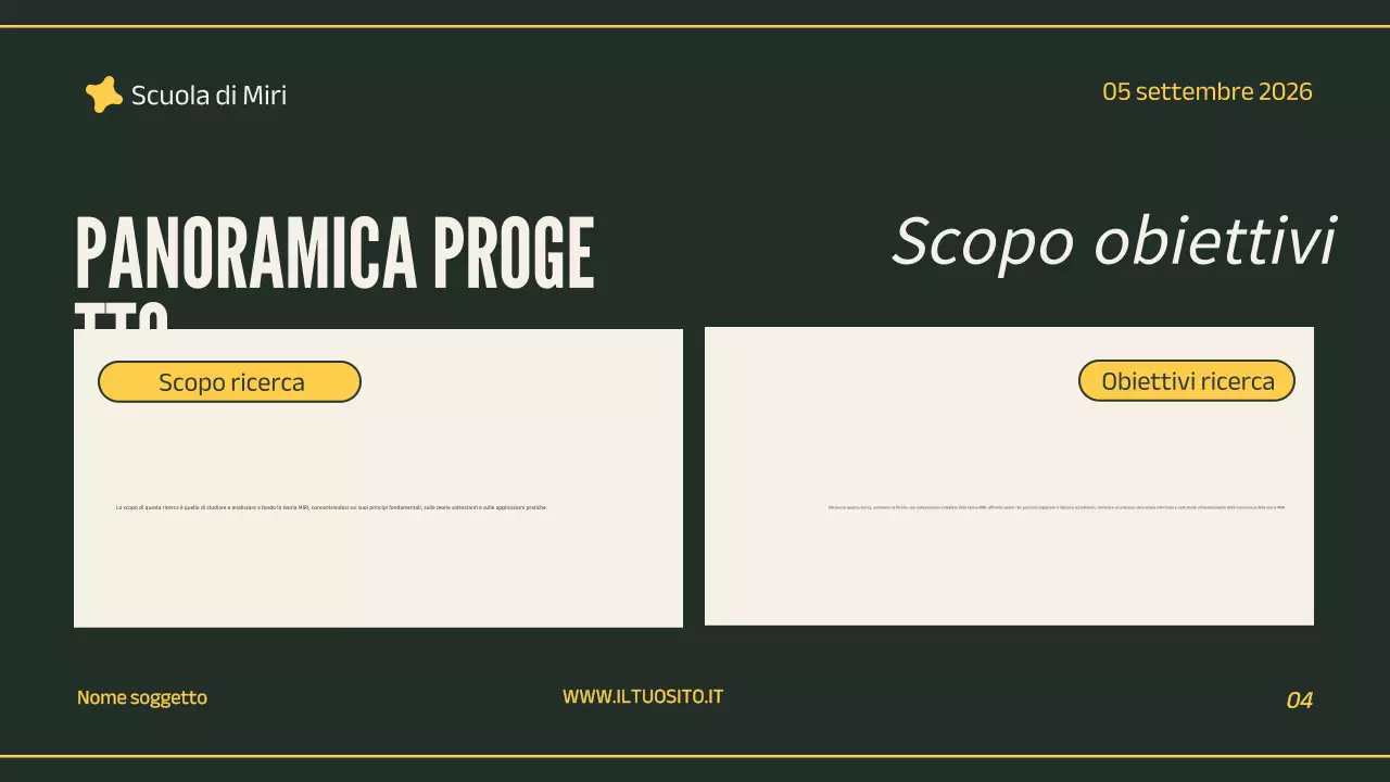 presentazione di un progetto professionale verde