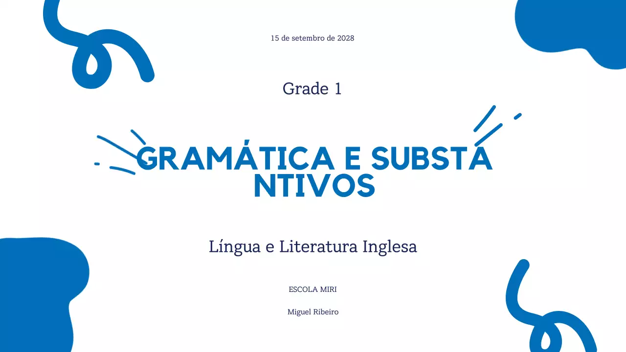 Azul Amarelo Guia de gramática simples Apresentação