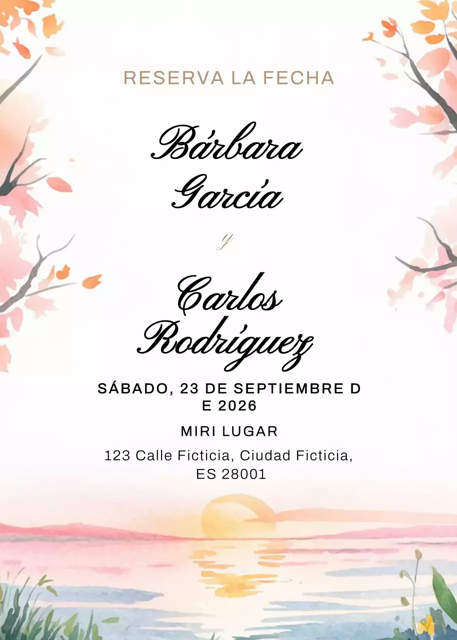 Invitación de boda elegante beige