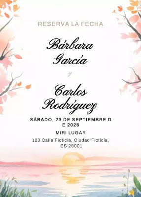 Invitación de boda elegante beige