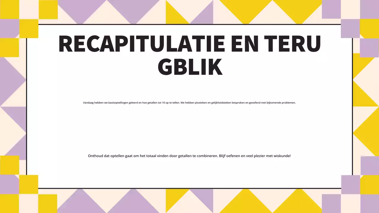 Kleurrijke eenvoudige lesmaterialen voor wiskunde