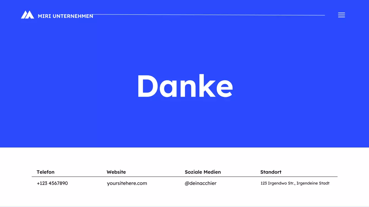 Blauer einfacher Marketingplan Präsentation