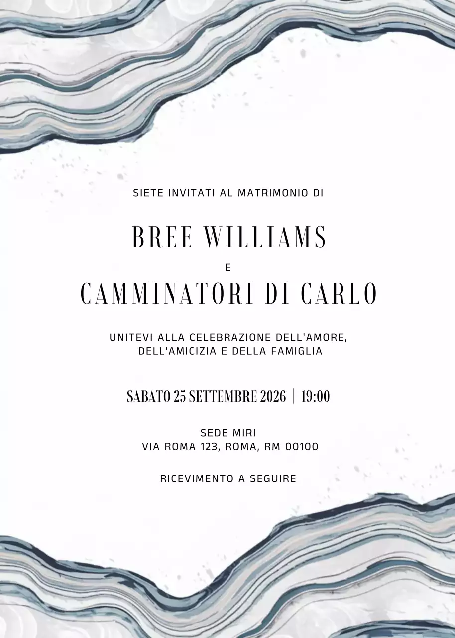 Invito di nozze elegante grigio