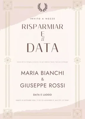 invito di nozze elegante beige