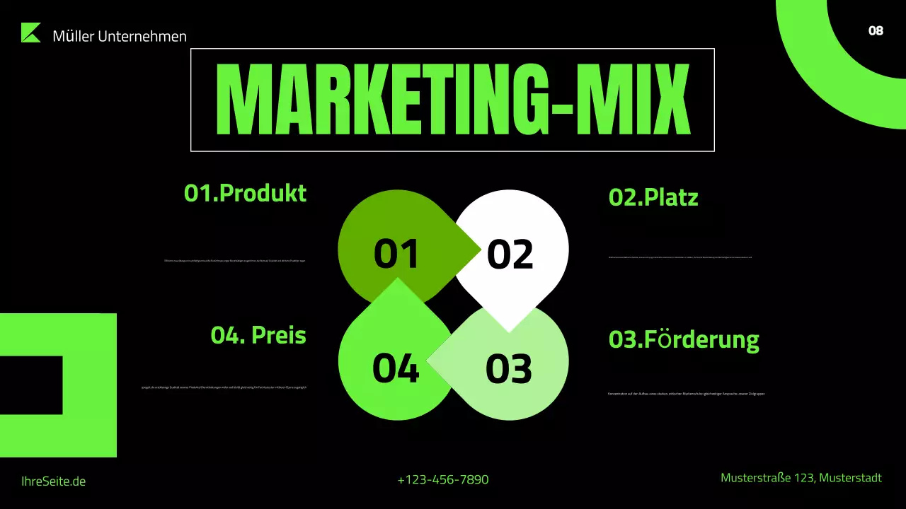 grüner moderner Marketingplan Präsentation
