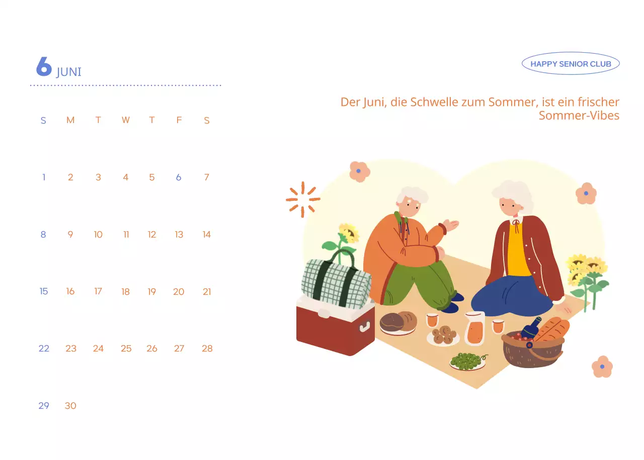 Geschäftskalender mit niedlichen Illustrationen