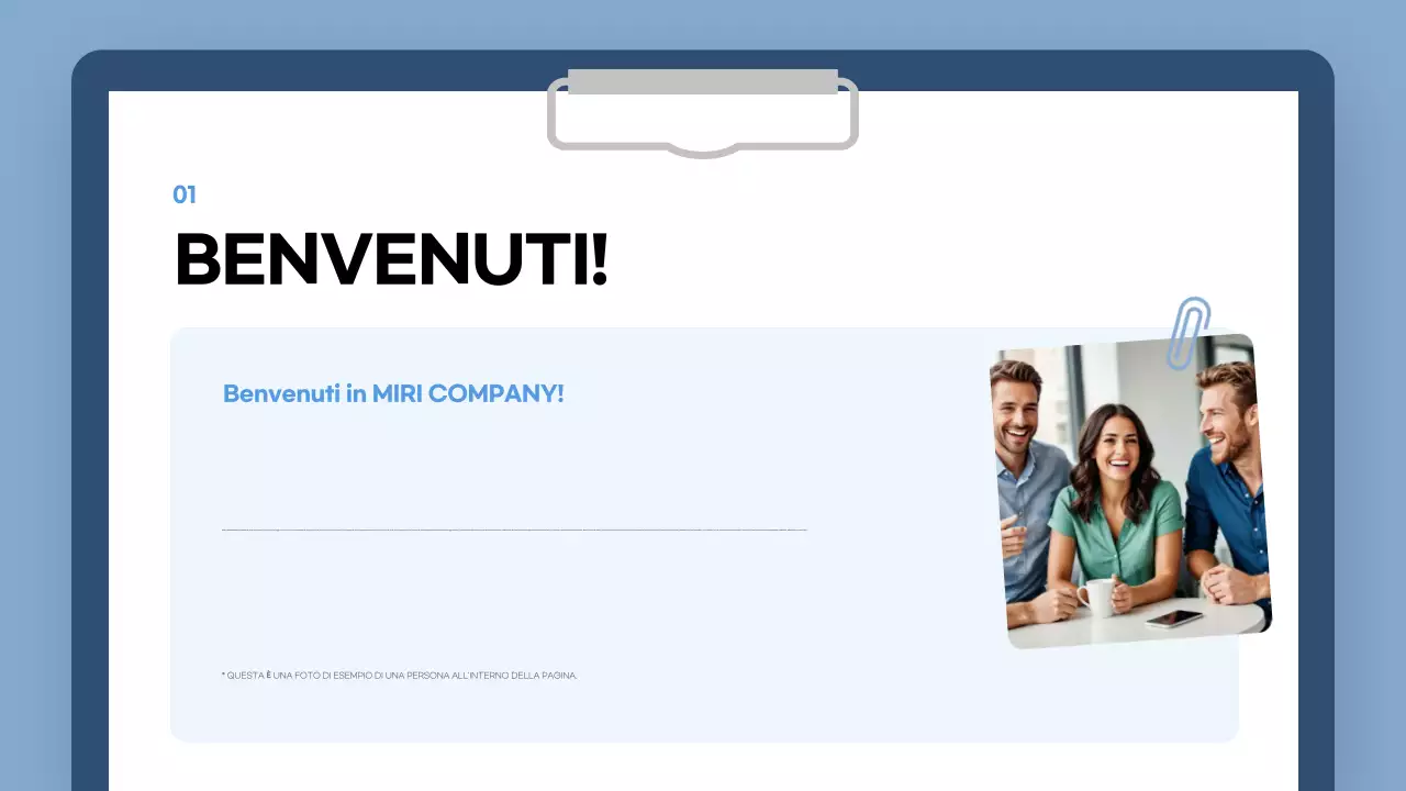guida all'onboarding blu moderno