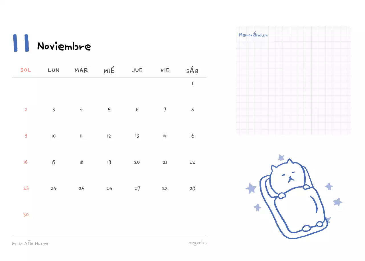 Calendario diario en marfil