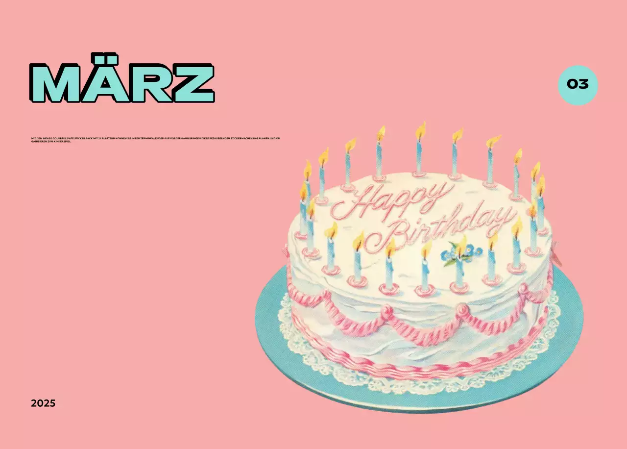 Bunte Kalender mit einer Vielzahl von Retro-Illustrationen