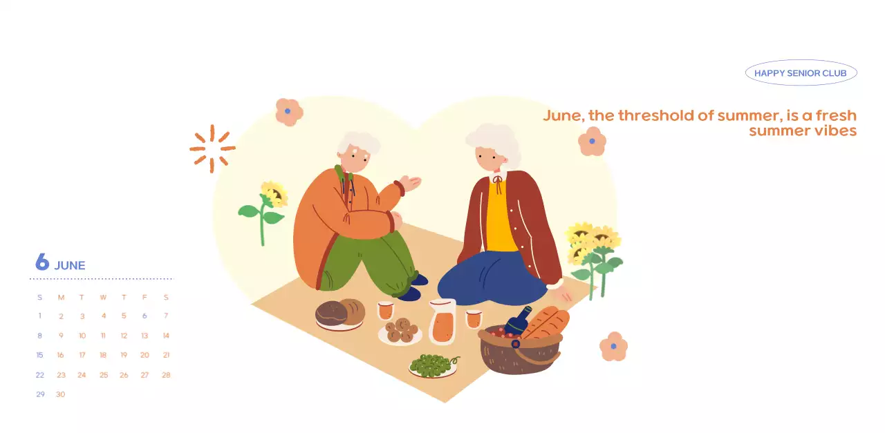 Business calendar with cute illustrations