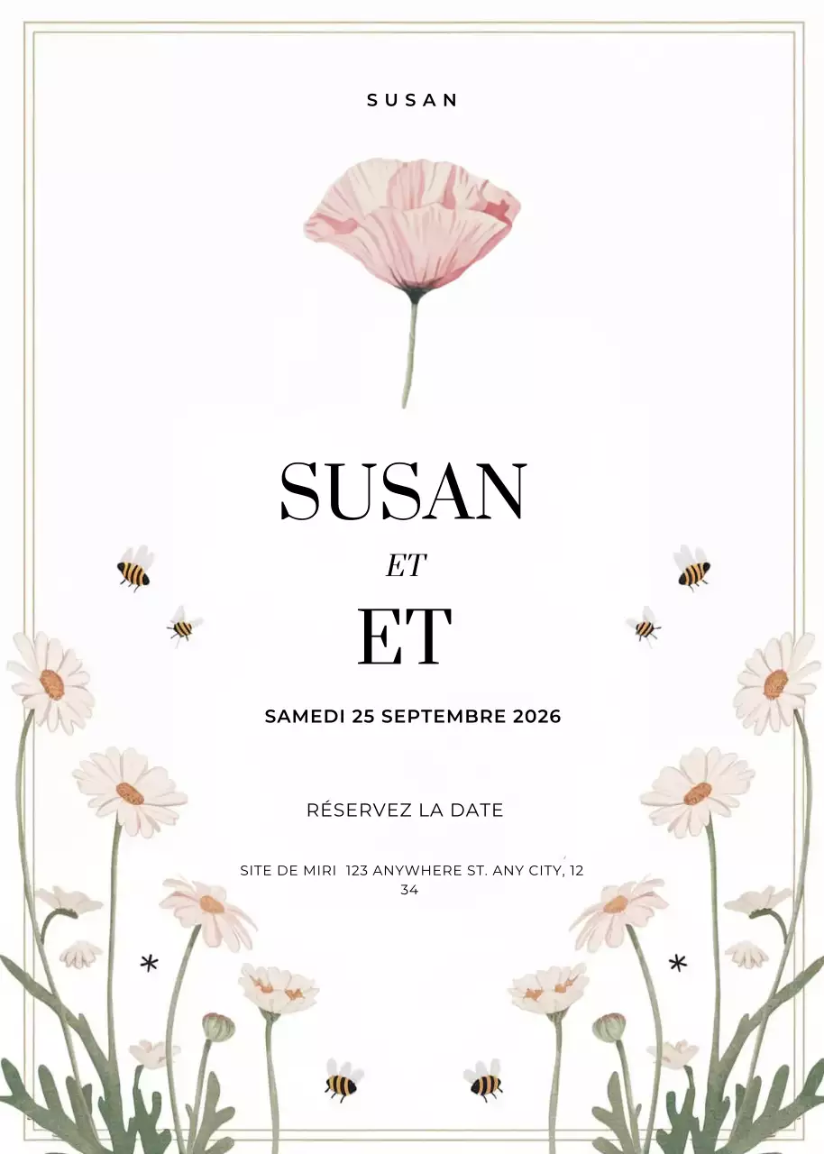 invitation de mariage élégante et blanche