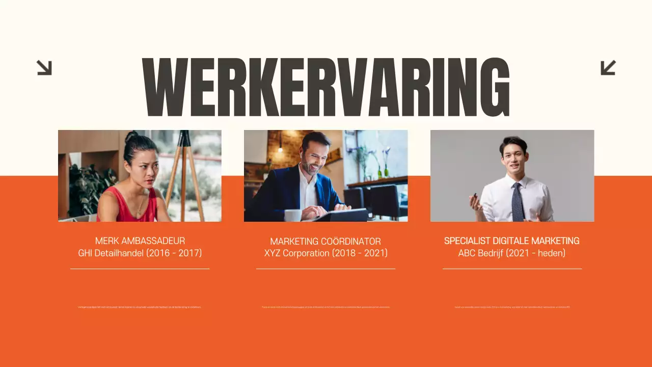 Oranje moderne portfolio documentpresentatie