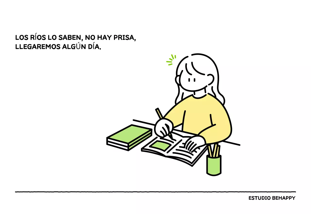 Calendario ilustrado con un bonito estilo de líneas