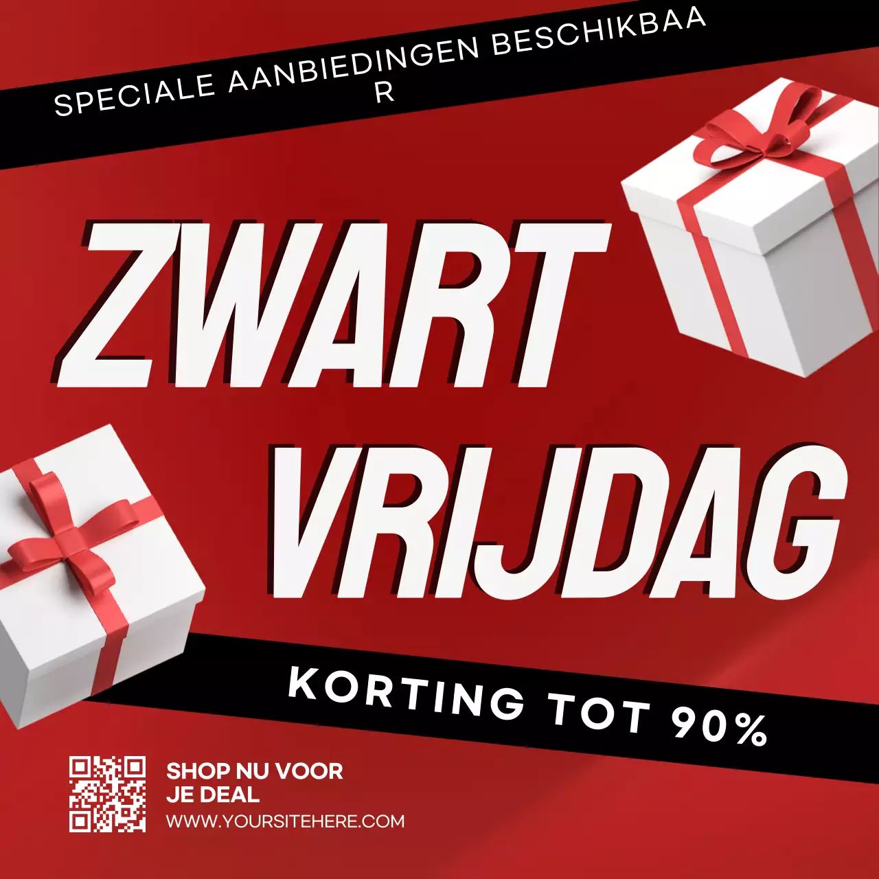Rood Wit Black Friday Promotie Instagram Post
