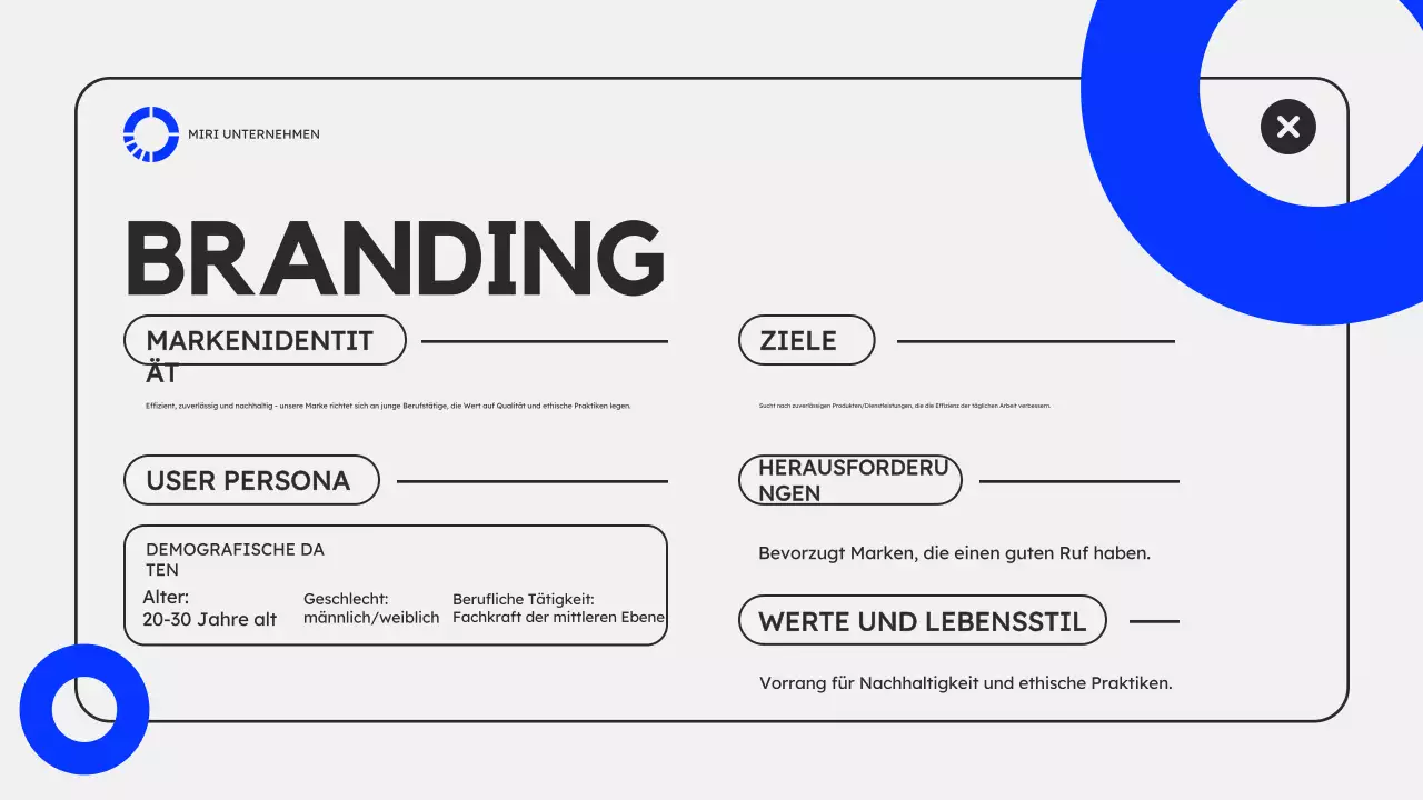 Blaugrauer moderner Marketingplan Präsentation