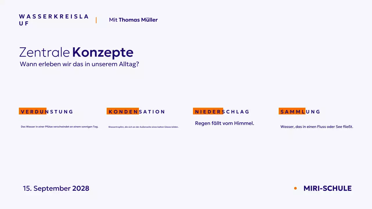 Blu Minimal Science Kurs Präsentation