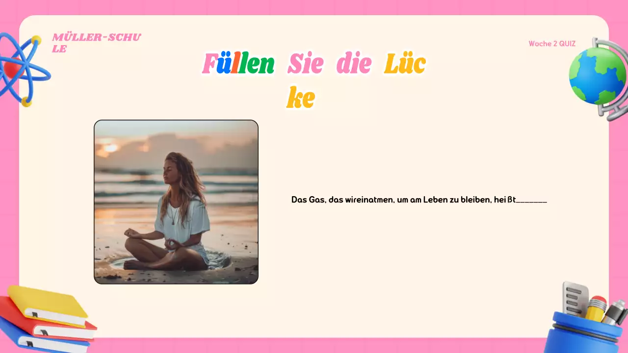 Buntes modernes Quiz-Klassenmaterial