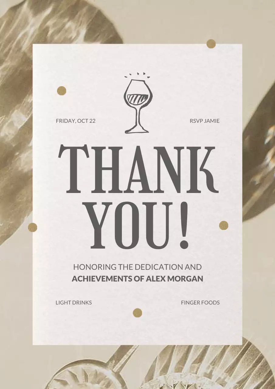 Beige Classy Thank You Invitation Poster