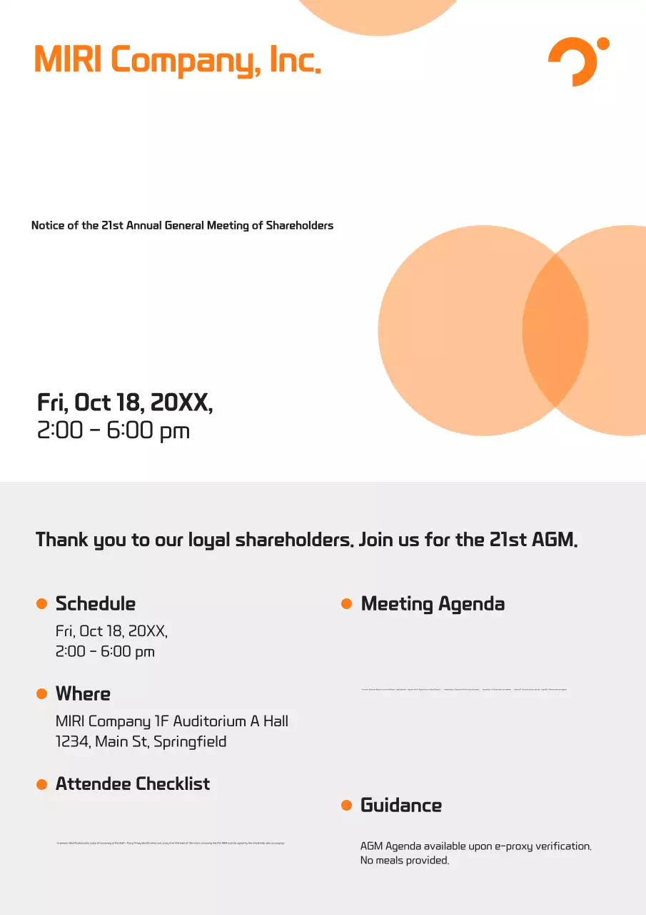 Poster thông báo kinh doanh hiện đại màu cam