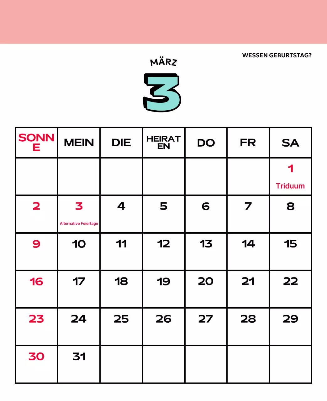 Bunte Kalender mit einer Vielzahl von Retro-Illustrationen