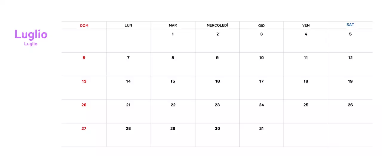 Calendario di Capodanno con una calda illustrazione