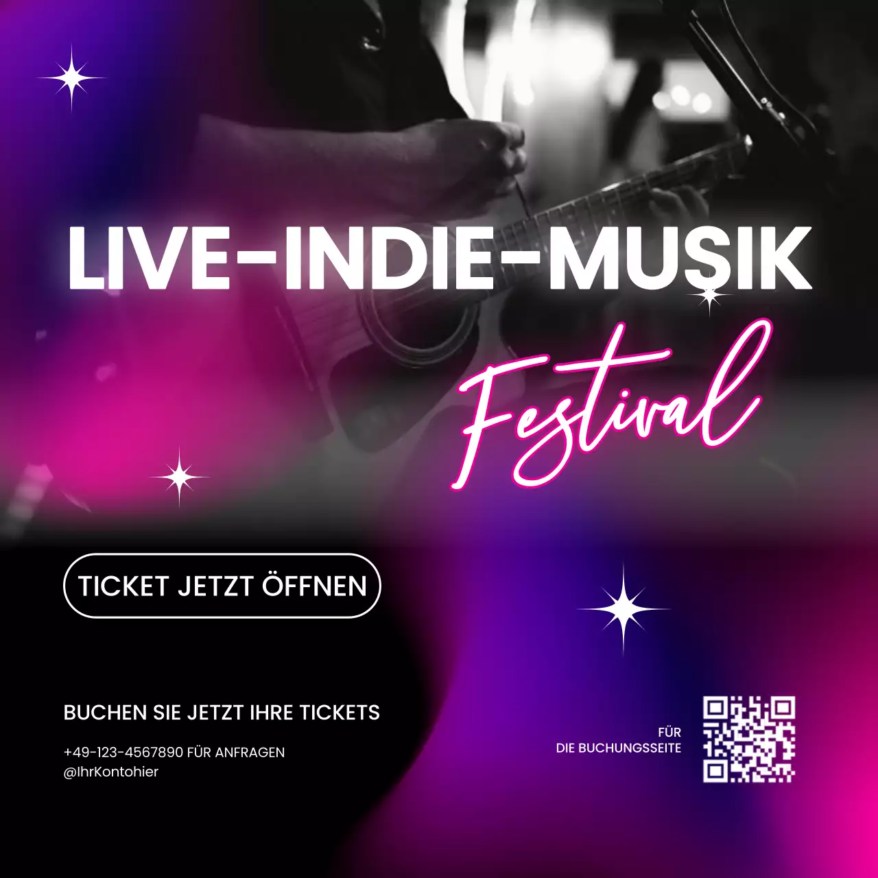 Lila Farbverlauf Trendy Music Promotion