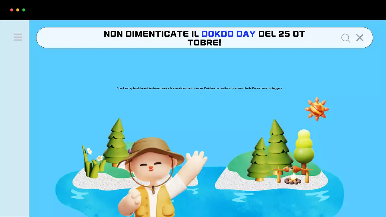 Promuovere la semplice esplorazione di Dokdo in blu