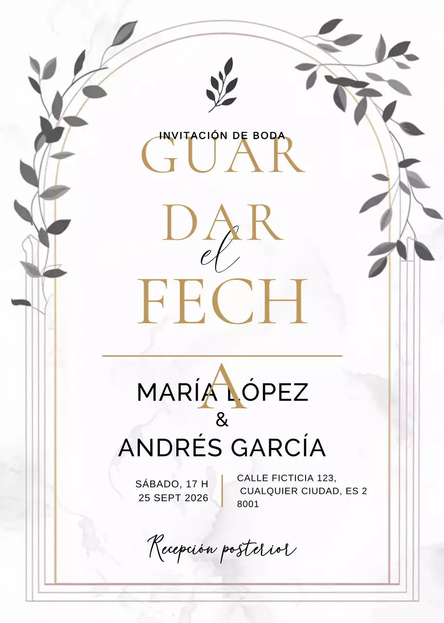 blanco elegante invitación de boda