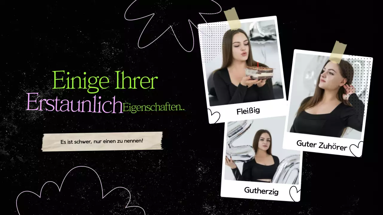 Schwarz und Grün Papier Collage Geburtstag Präsentation