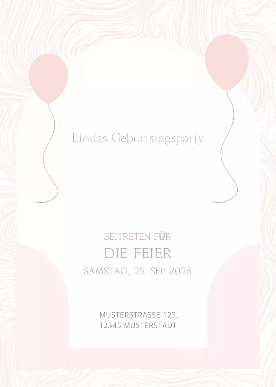 Pinke einfache Geburtstagseinladung