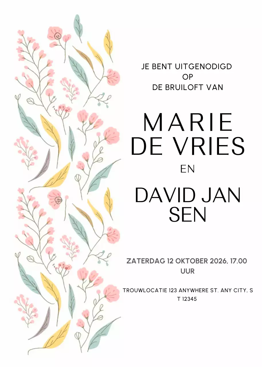 uitnodiging met witte bloemen