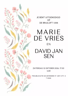 uitnodiging met witte bloemen