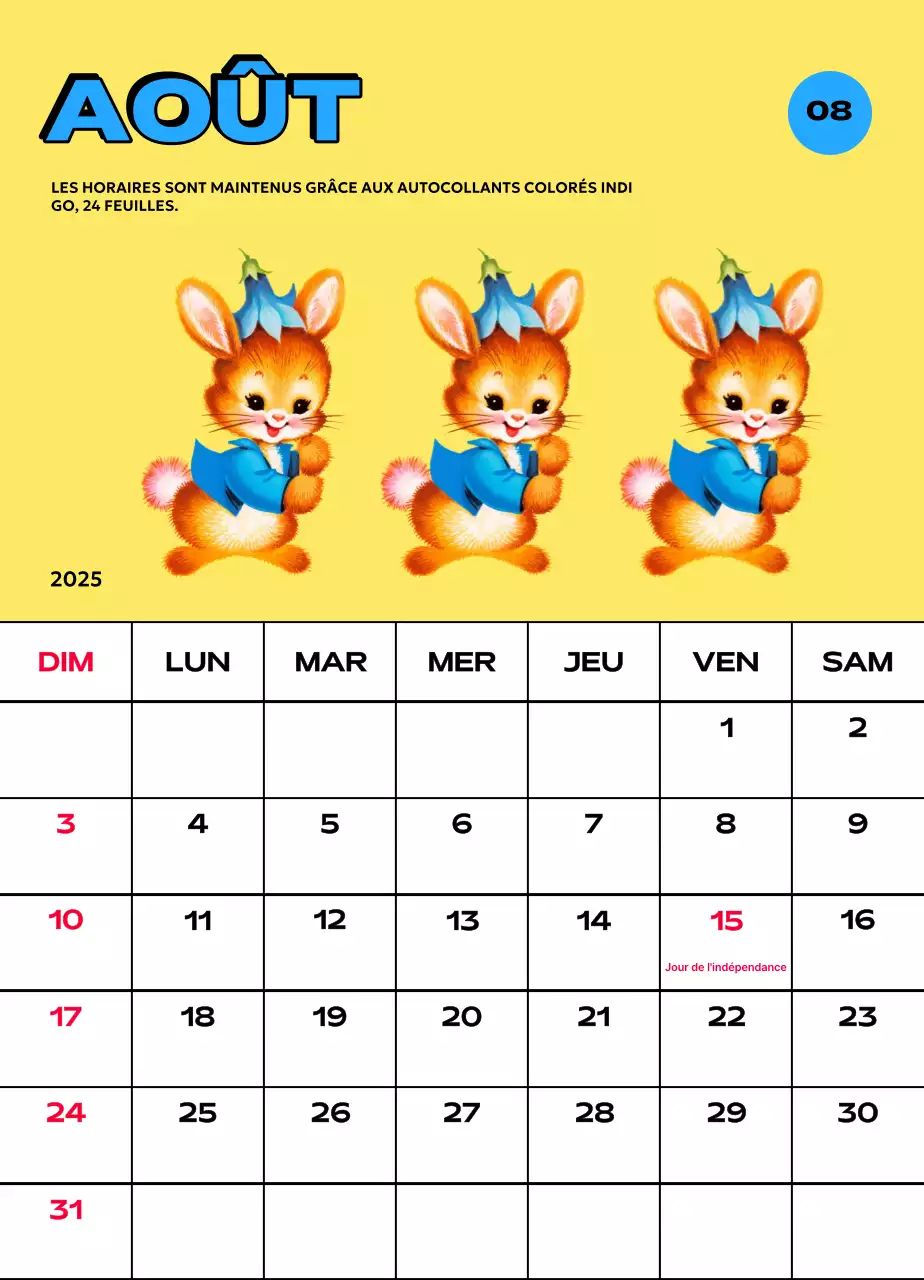 Calendriers colorés avec une variété d'illustrations rétro