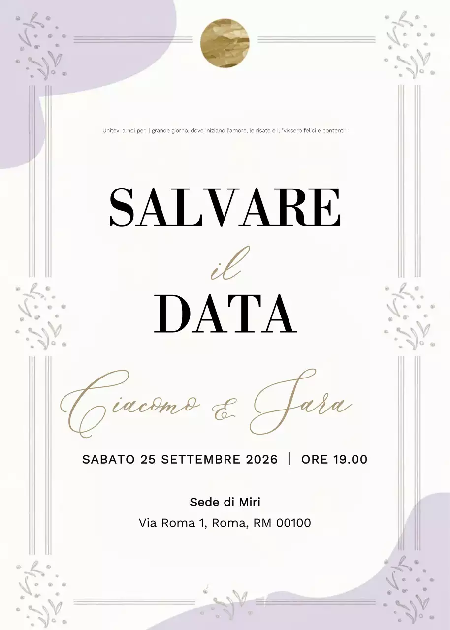 Invito di nozze elegante beige