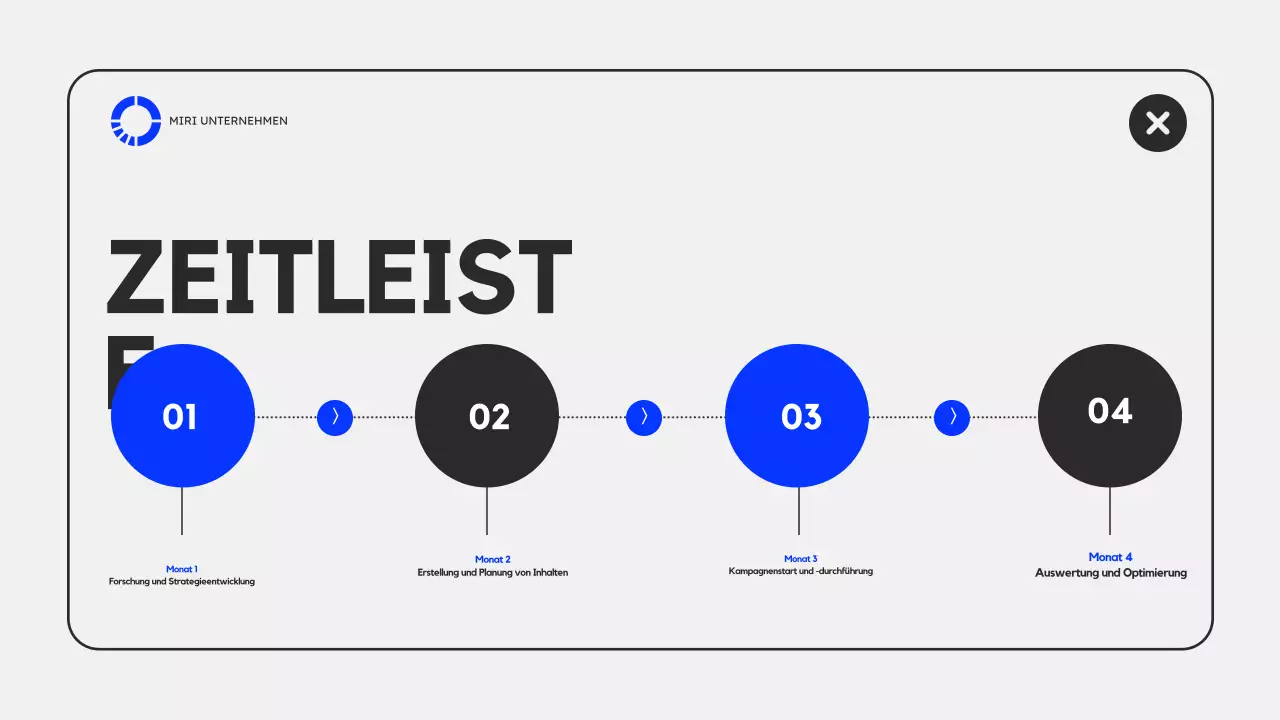 Blaugrauer moderner Marketingplan Präsentation
