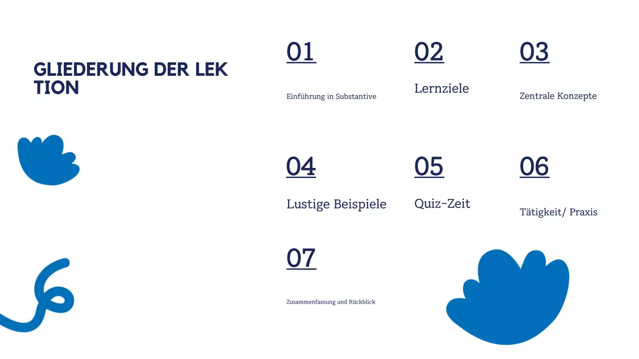 Blau-Gelb Einfacher Grammatikleitfaden Präsentation