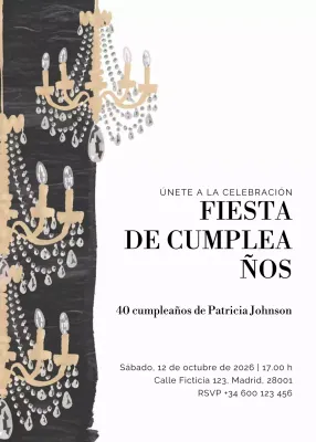 invitación de cumpleaños elegante beige