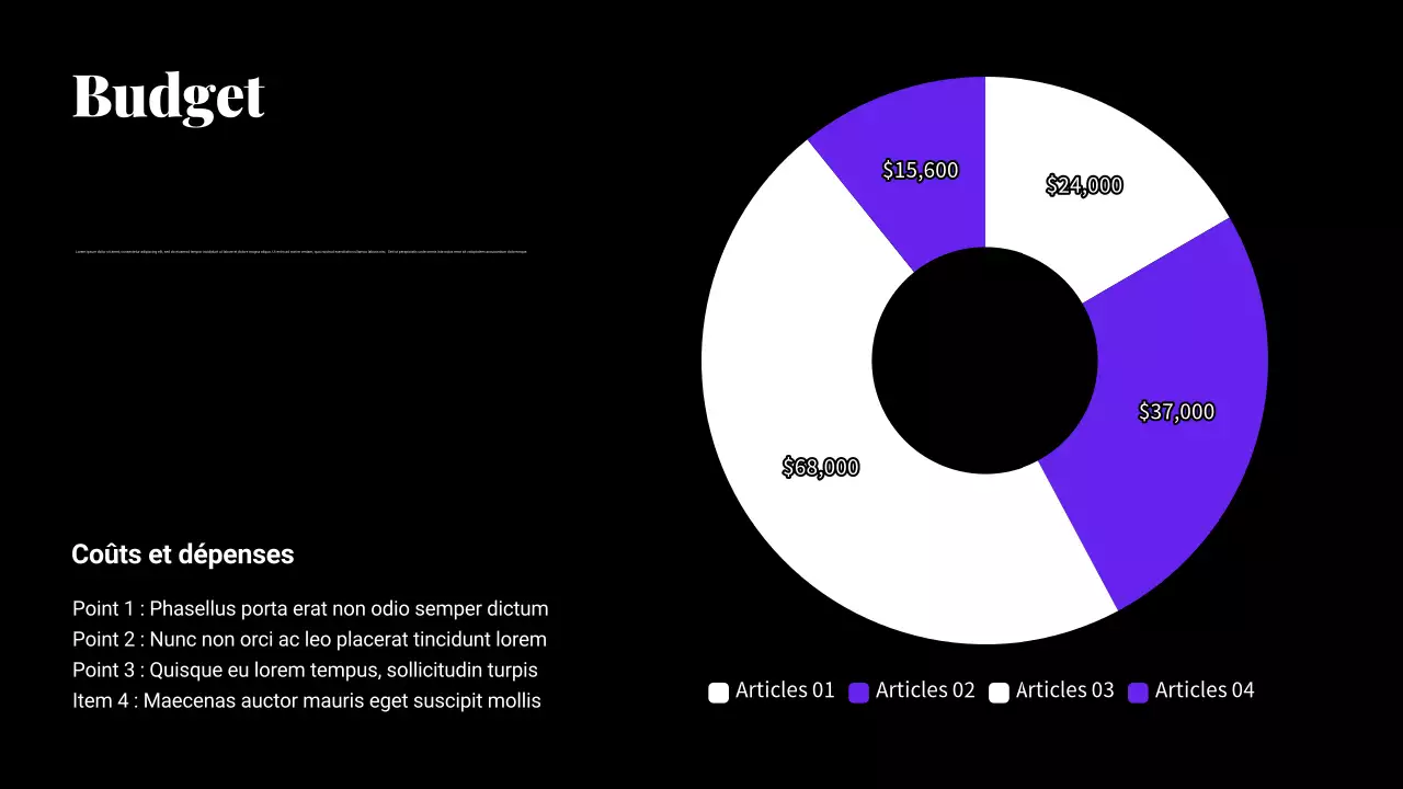 Présentation du plan marketing en dégradé noir et violet