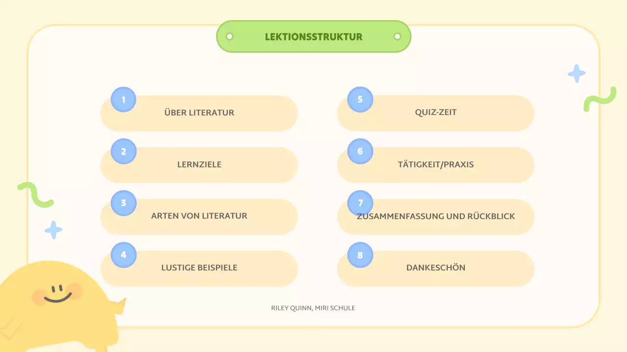 gelbe abstrakte Literaturklasse
